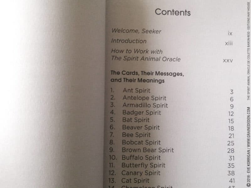 The Spirit Animal Oracle de Colette Baron-Reid et Jena DellaGrottaglia Review - Graine d'Eden Développement personnel, spiritualité, tarots et oracles divinatoires, Bibliothèques des Oracles, avis, présentation, review tarot oracle , revue tarot oracle