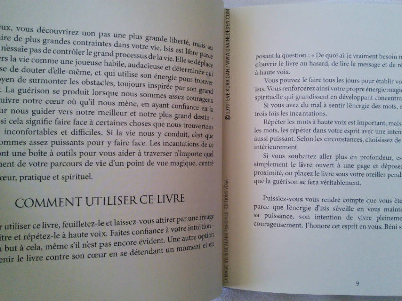 La Magie d'Isis de Alana Fairchild Un livre d'incantations et de prières - Graine d'Eden Développement personnel, spiritualité, tarots et oracles divinatoires, Bibliothèques des Oracles, avis, présentation, review , revue