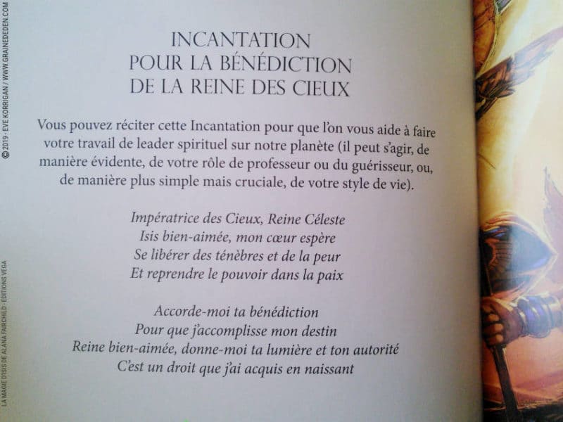 La Magie d'Isis de Alana Fairchild Un livre d'incantations et de prières - Graine d'Eden Développement personnel, spiritualité, tarots et oracles divinatoires, Bibliothèques des Oracles, avis, présentation, review , revue