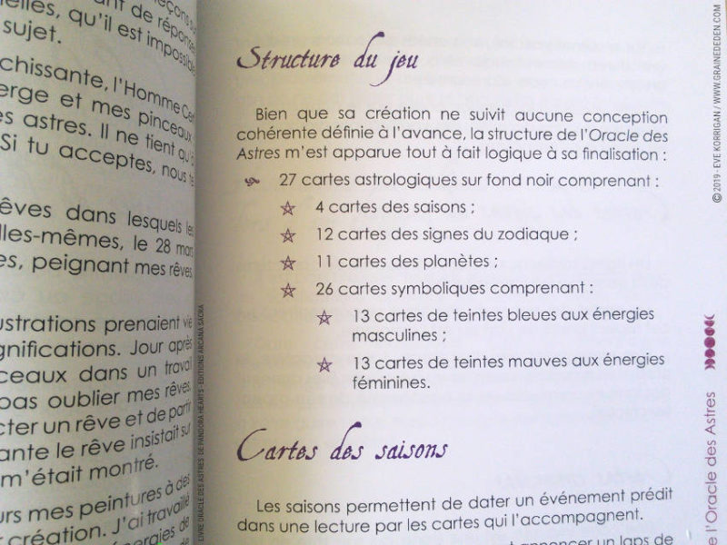 Livre Oracle des Astres de Pandora Hearts review - Graine d'Eden Développement personnel, spiritualité, tarots et oracles cartes divinatoires, Bibliothèques des Oracles, avis, présentation, review , revue