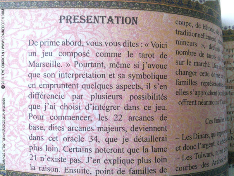 L’Oracle Interdit de Shaerazade de Jaap de Boer review et avis - Graine d'Eden Développement personnel, spiritualité, tarots et oracles cartes divinatoires, Bibliothèques des Oracles, avis, présentation, review , revue