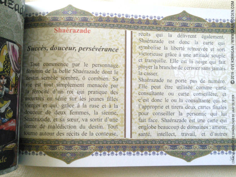 L’Oracle Interdit de Shaerazade de Jaap de Boer review et avis - Graine d'Eden Développement personnel, spiritualité, tarots et oracles cartes divinatoires, Bibliothèques des Oracles, avis, présentation, review , revue