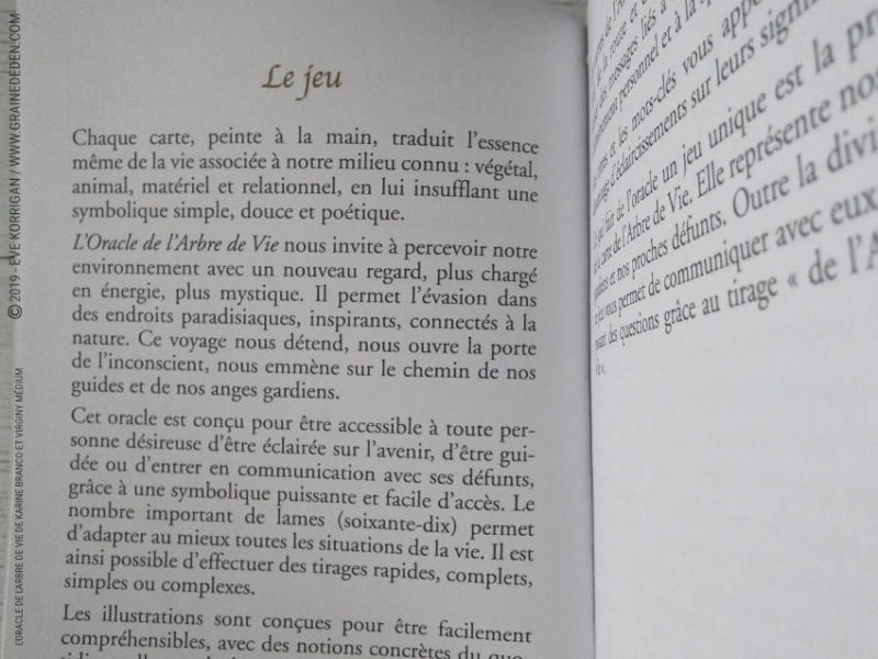 L’Oracle de l'Arbre de Vie de Karine Branco et Virginie Médium review et avis - Graine d'Eden Développement personnel, spiritualité, tarots et oracles cartes divinatoires, Bibliothèques des Oracles, avis, présentation, review , revue