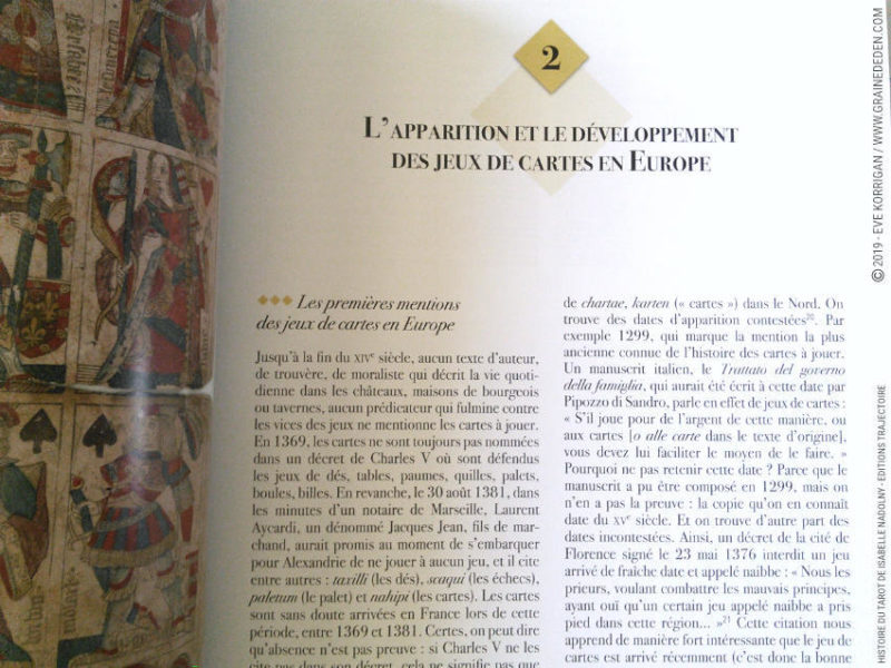 Histoire du Tarot de Isabelle Nadolny - Livre Review et avis - Graine d'Eden Développement personnel, spiritualité, livre tarots et oracles cartes divinatoires, Bibliothèques des Oracles, avis, présentation, review , revue