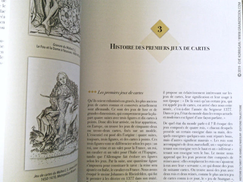 Histoire du Tarot de Isabelle Nadolny - Livre Review et avis - Graine d'Eden Développement personnel, spiritualité, livre tarots et oracles cartes divinatoires, Bibliothèques des Oracles, avis, présentation, review , revue