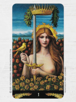 Pre-Raphaelite Tarot de Giuliano Costa - Graine d'Eden Développement personnel, spiritualité, tarots et oracles divinatoires, Bibliothèques des Oracles, avis, présentation, review tarot oracle , revue tarot oracle