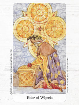 Tarot of the Golden Wheel de Mile Losenko - Graine d'Eden Développement personnel, spiritualité, tarots et oracles divinatoires, Bibliothèques des Oracles, avis, présentation, review tarot oracle , revue tarot oracle